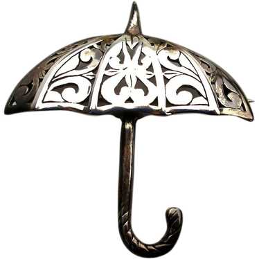 Vintage Jezlaine 925 Sterling Silver Umbrella Pin… - image 1