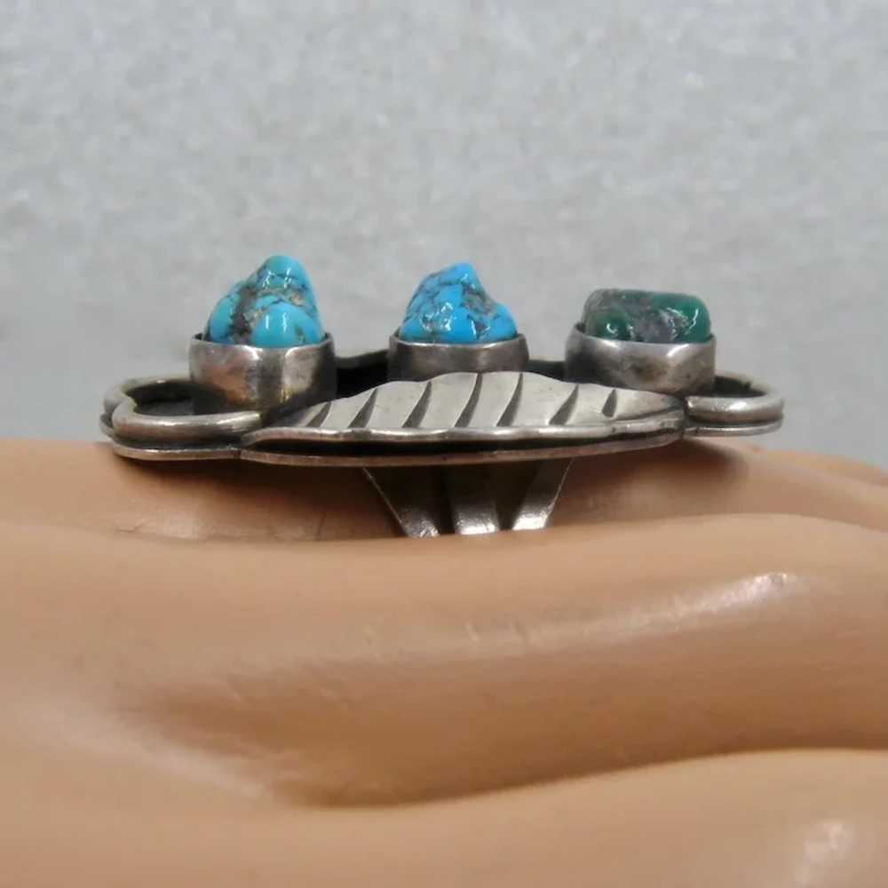 Big Navajo Sterling Royston Turquoise Nuggets Rin… - image 9