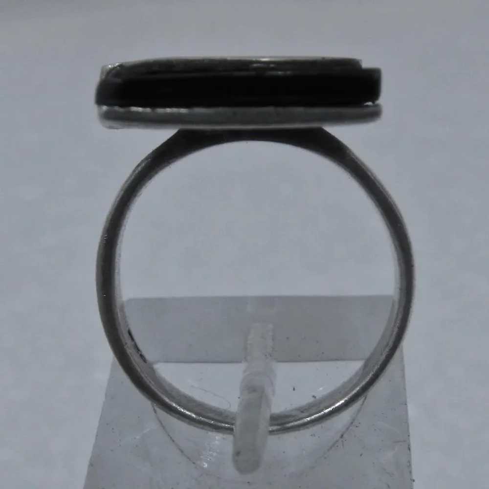 Spiral Sterling Silver on Rectangular Black Glass… - image 3