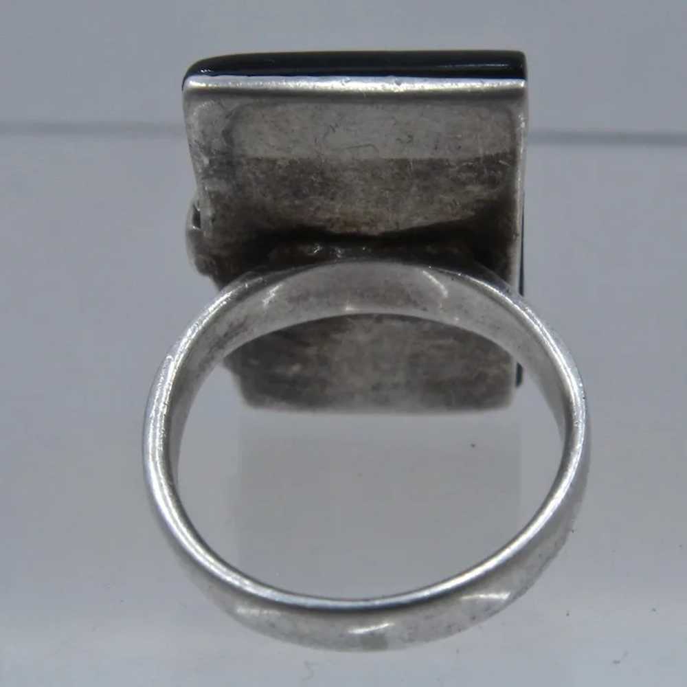 Spiral Sterling Silver on Rectangular Black Glass… - image 4