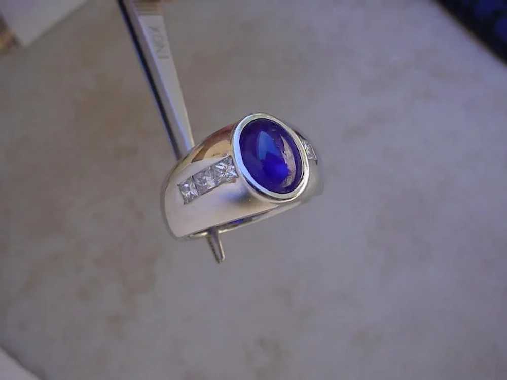 6.4 Carat Blue Star Sapphire, Princess Cut Diamon… - image 2