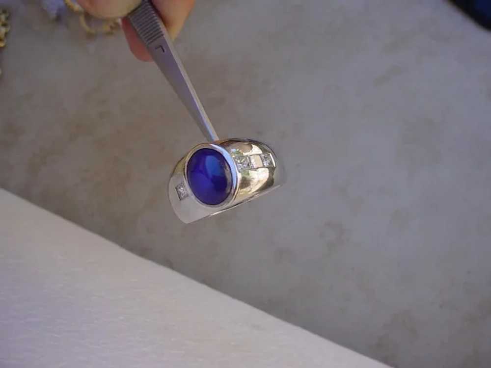 6.4 Carat Blue Star Sapphire, Princess Cut Diamon… - image 3