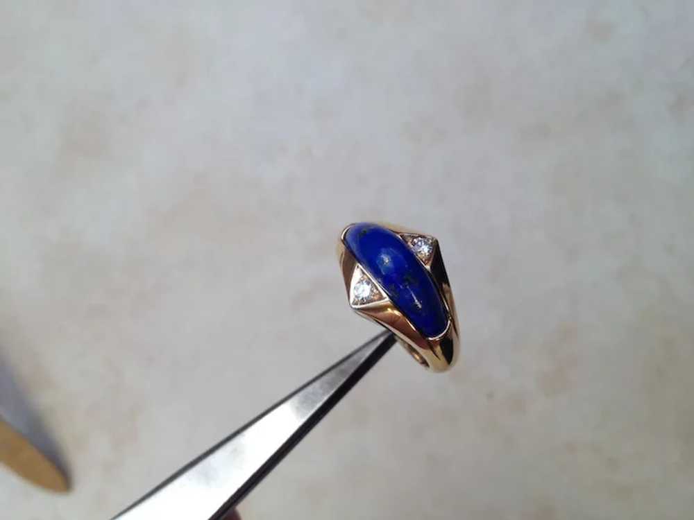 Beautiful 14K Gold Ring Set w/ Lapis Lazuli & 2 D… - image 2