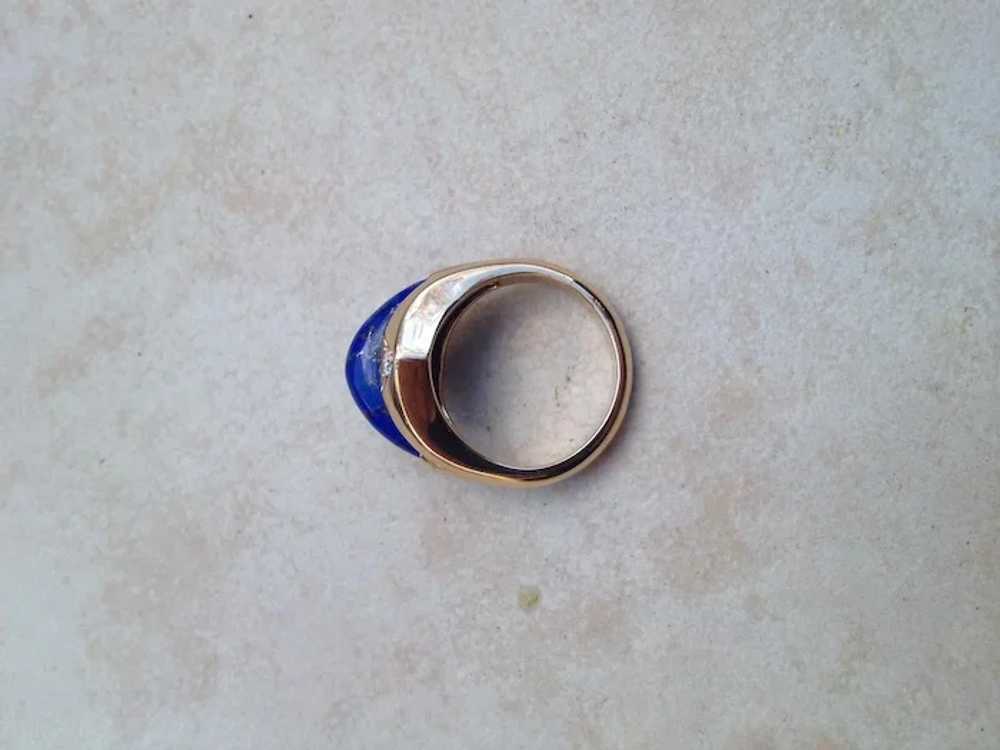 Beautiful 14K Gold Ring Set w/ Lapis Lazuli & 2 D… - image 5