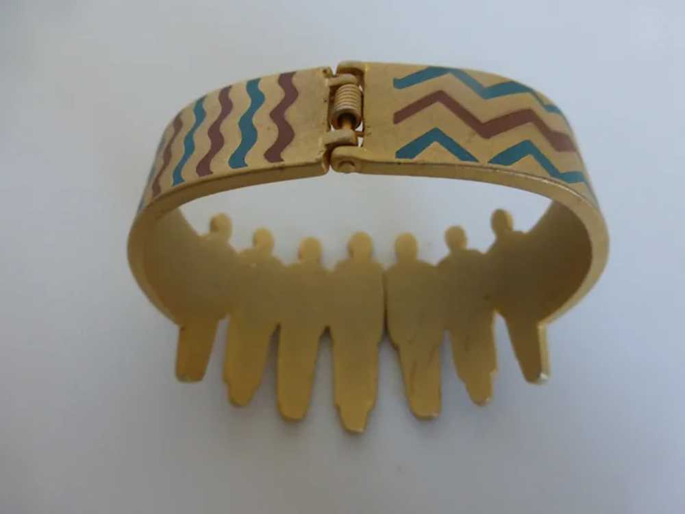 Vintage Laurel Burch Enameled Hinged Cuff Bracele… - image 6