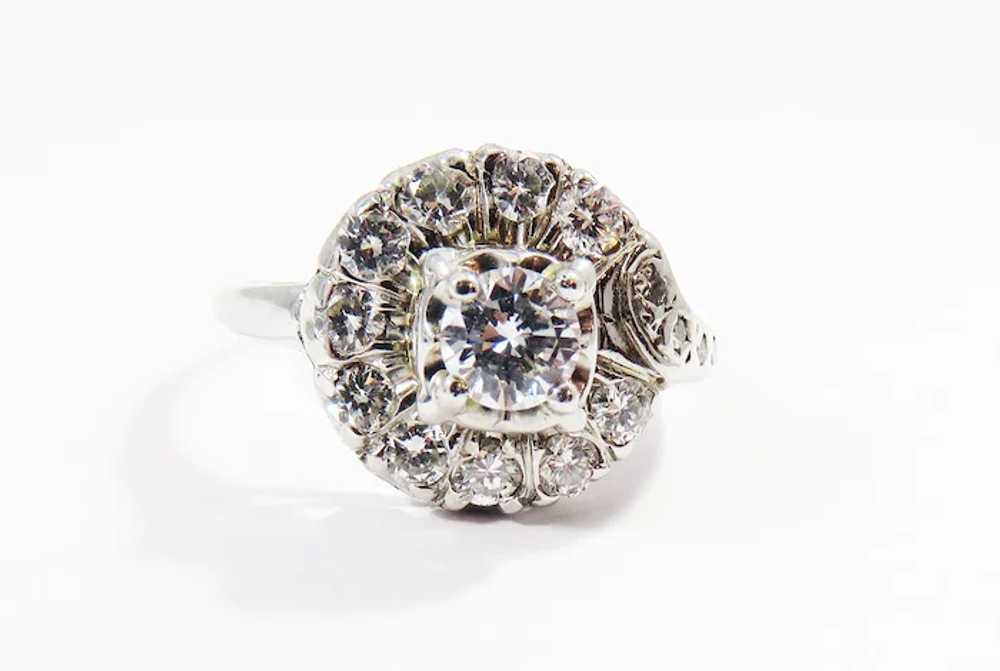 MAGICAL Art Deco .95 Ct. TW Diamond/14k Cluster R… - image 2