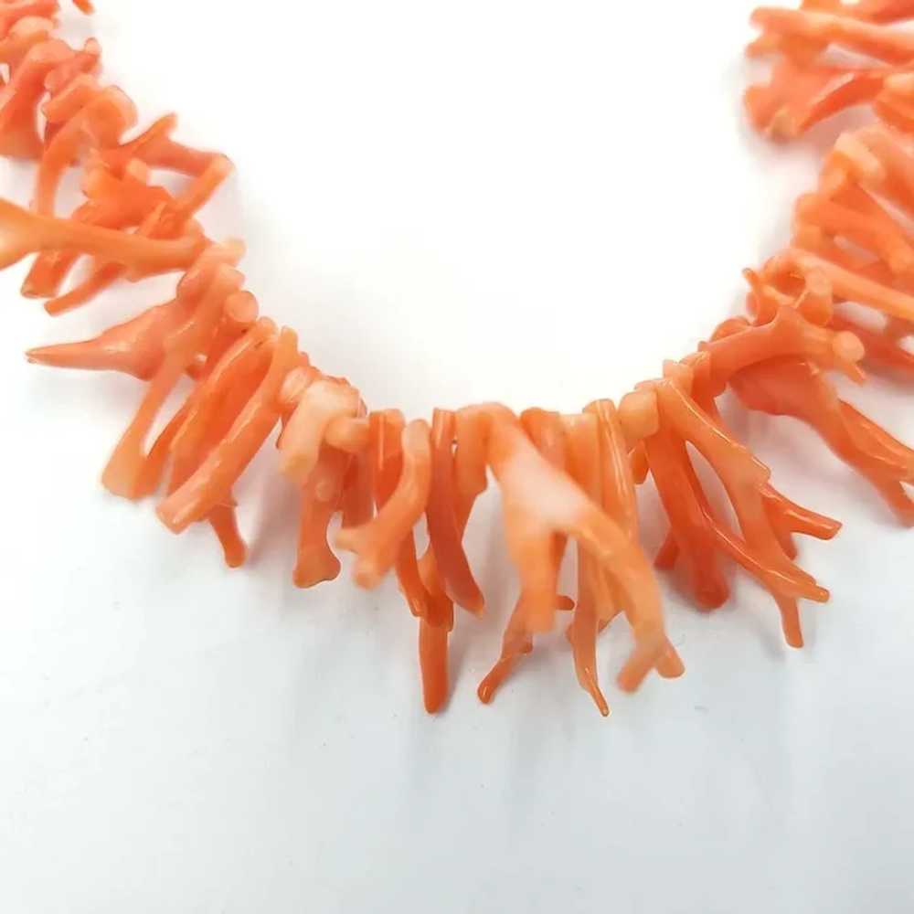 Vintage Salmon Branch Coral Necklace - image 3