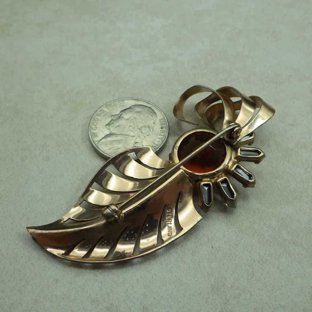 Rose Gold & Sterling Brooch, Early 20th Century, … - image 5