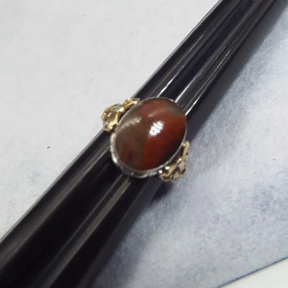 Clark & Coombs Victorian Revival Banded Agate Rin… - image 5