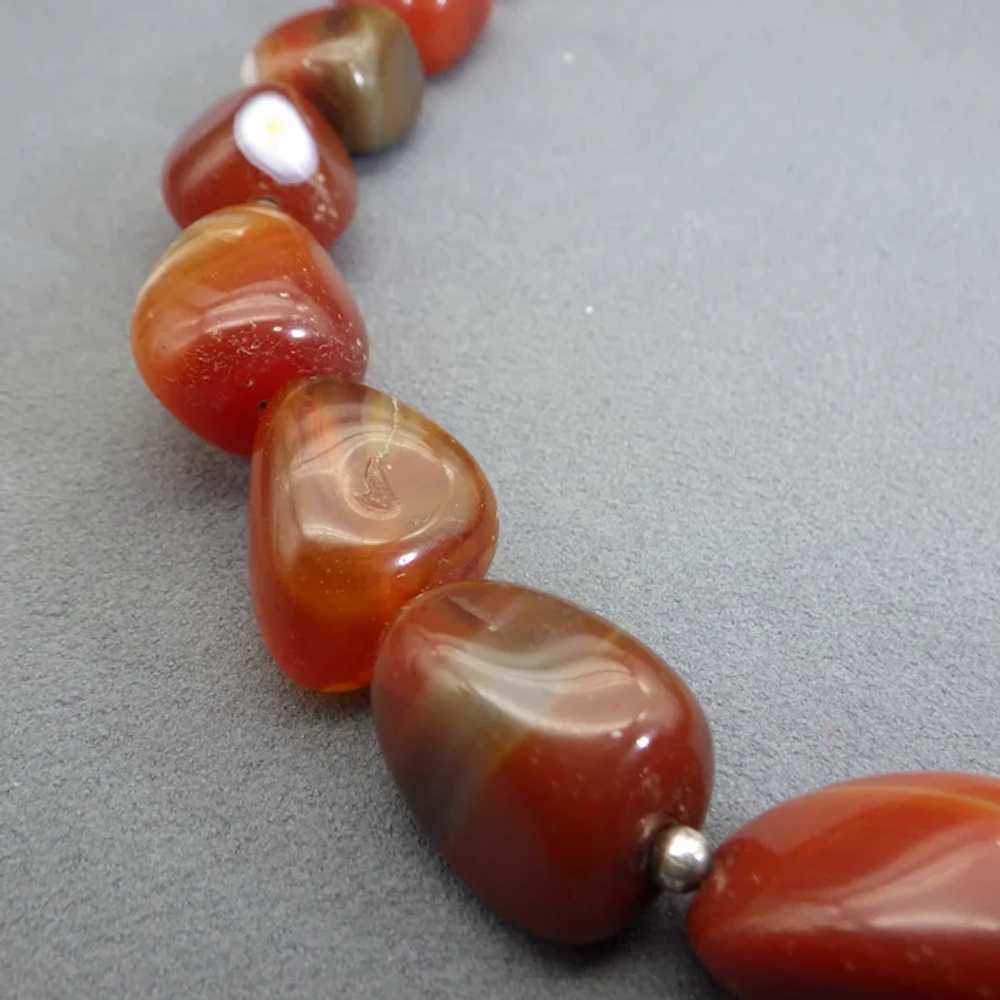 Natural Banded Agate Nugget Necklace, Unique One … - image 2