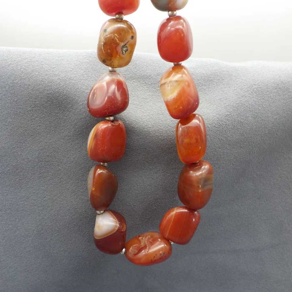 Natural Banded Agate Nugget Necklace, Unique One … - image 4