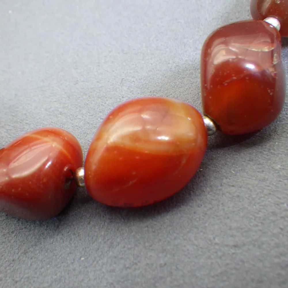 Natural Banded Agate Nugget Necklace, Unique One … - image 5