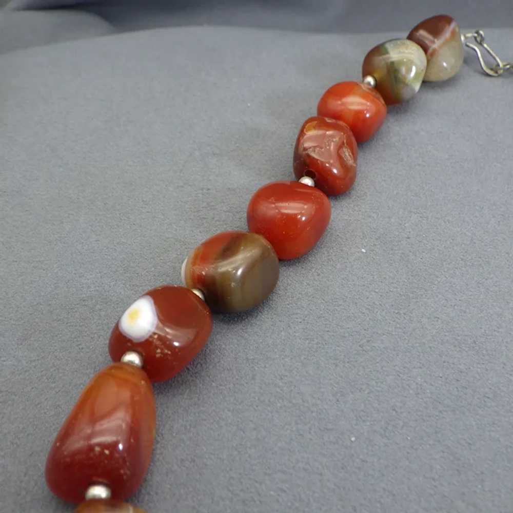 Natural Banded Agate Nugget Necklace, Unique One … - image 6