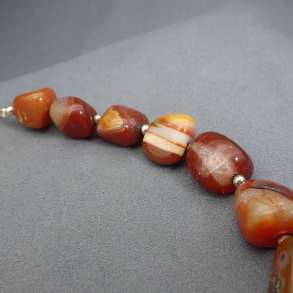 Natural Banded Agate Nugget Necklace, Unique One … - image 7