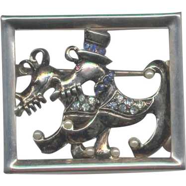 Too Cute Pair of Scotties In Picture Frame Pin - image 1