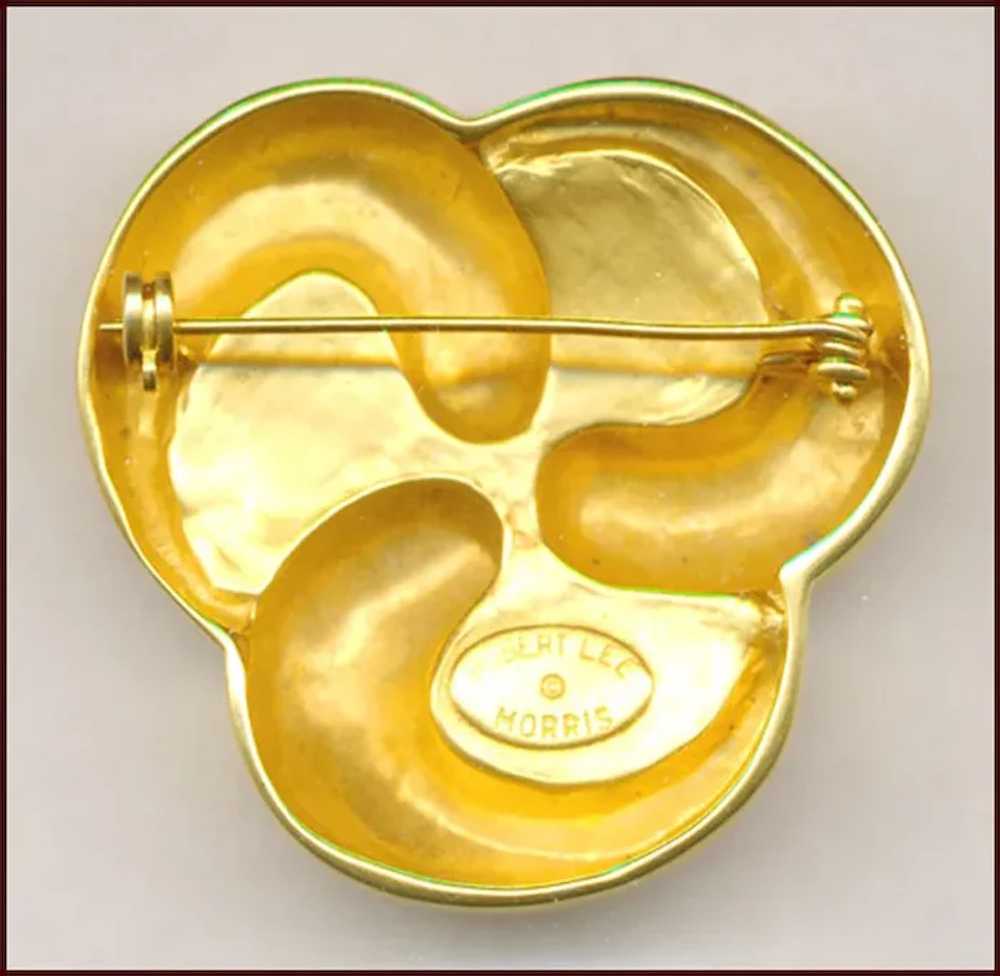 Robert Lee MORRIS Gold Tone Swirl Pin - image 2