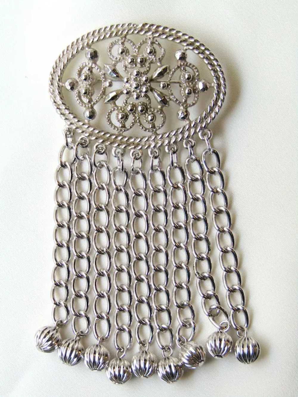 Vintage Sarah Coventry Chains Brooch Pin - image 2