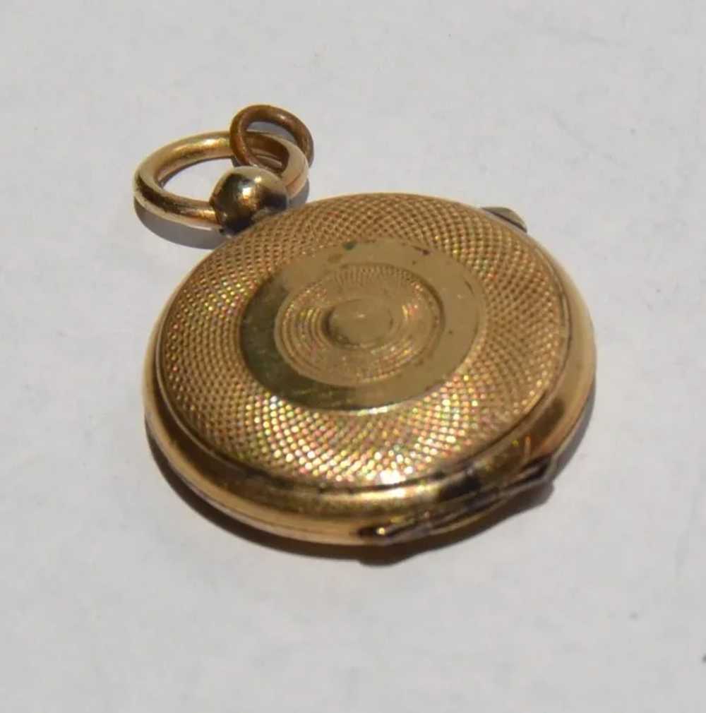 Victorian Gold Filled Double Photo Locket With Ha… - image 2