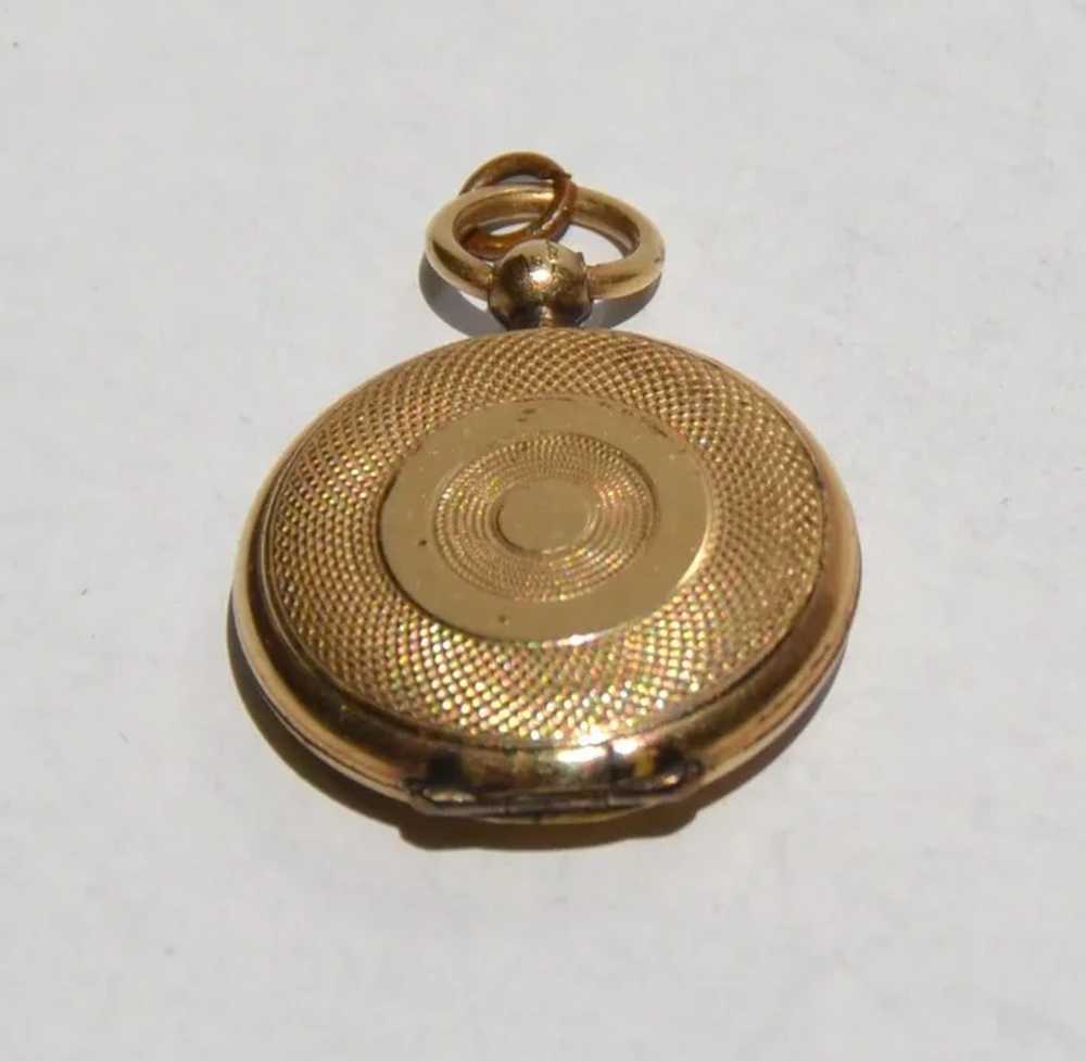 Victorian Gold Filled Double Photo Locket With Ha… - image 3