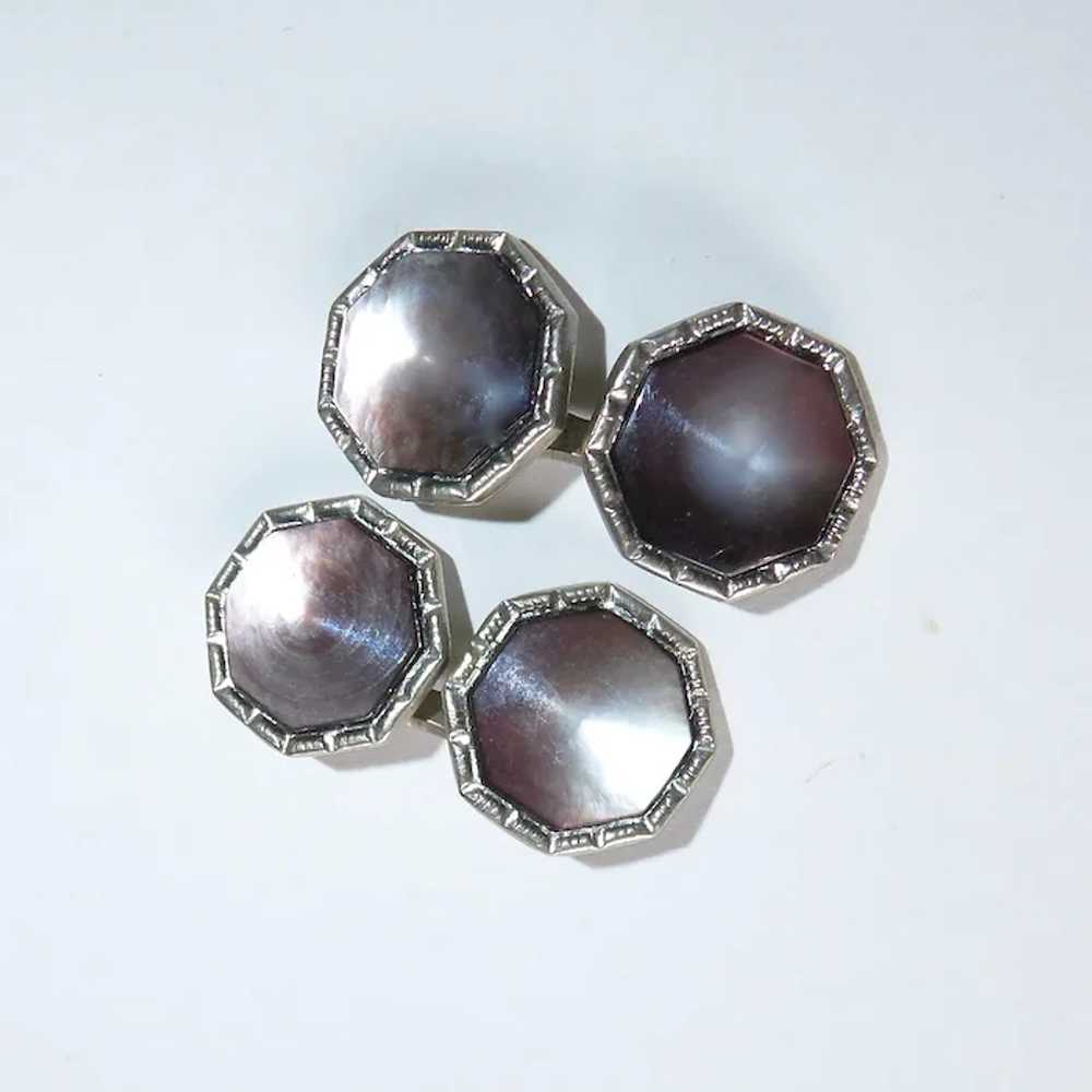 Art Deco Octagonal Domed Mother of Pearl Double S… - image 10