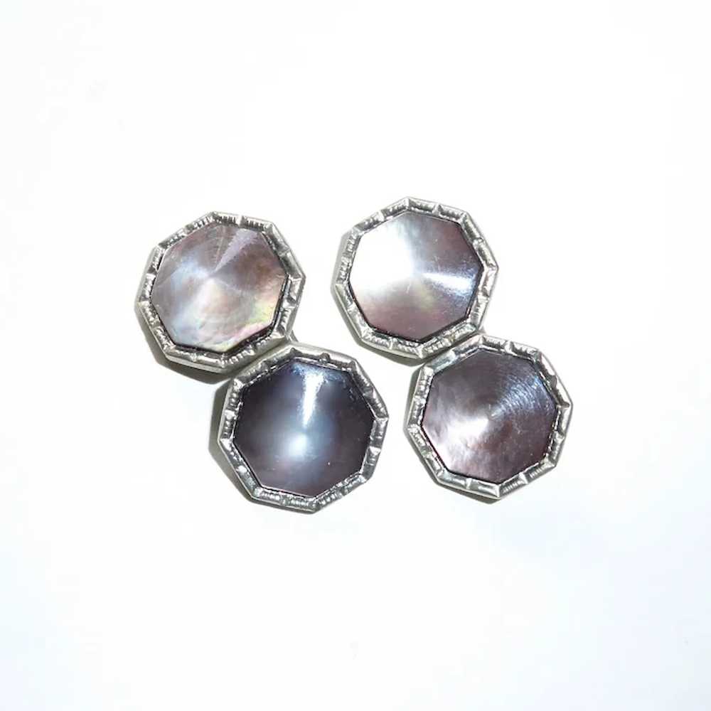 Art Deco Octagonal Domed Mother of Pearl Double S… - image 7