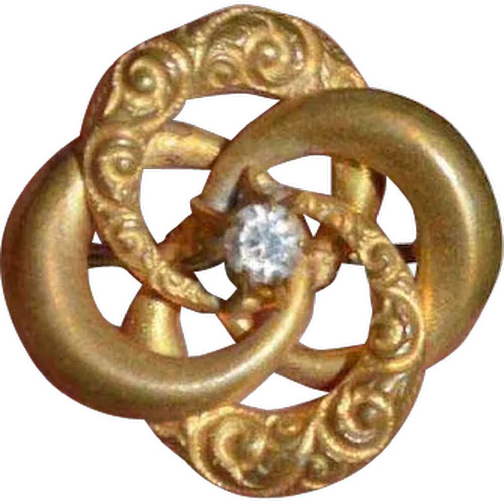 Vintage Gold Scroll Brooch Pin - image 1