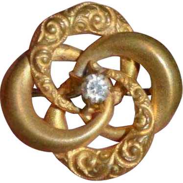 Vintage Gold Scroll Brooch Pin - image 1