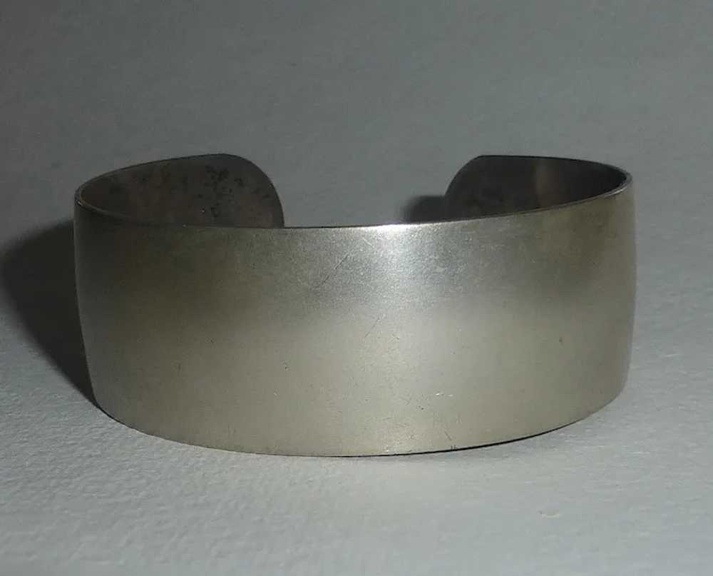 Sterling Satin Finish Wide Cuff Bracelet S. Kirk … - image 2