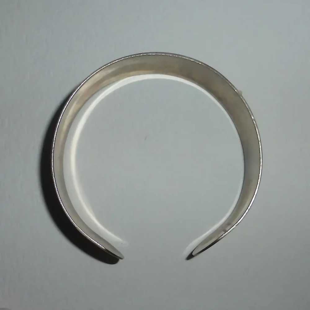 Sterling Satin Finish Wide Cuff Bracelet S. Kirk … - image 6