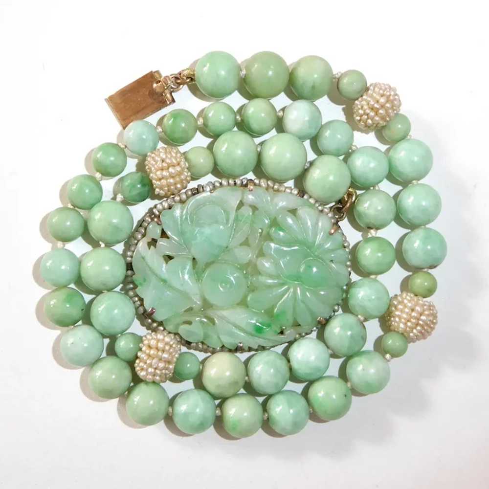 Apple Green Jade and Lustrous Pearls Necklace (JPNCK-553) – Ying Yu Jade