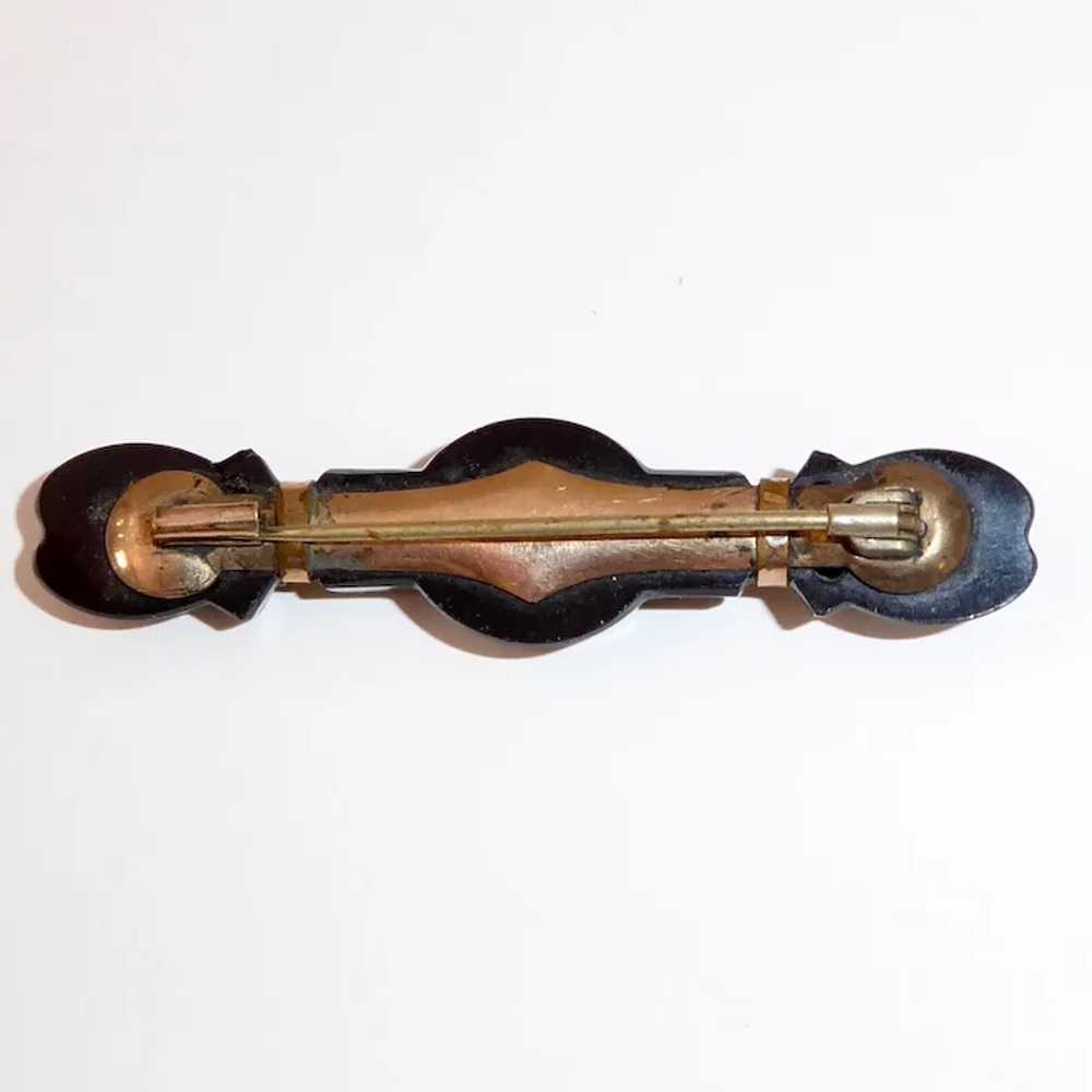 Antique Victorian Seed Pearl Onyx Mourning Bar Pin - image 12