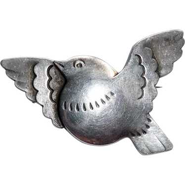 Georg Jensen Sterling Dove in Flight Bird Pin - image 1