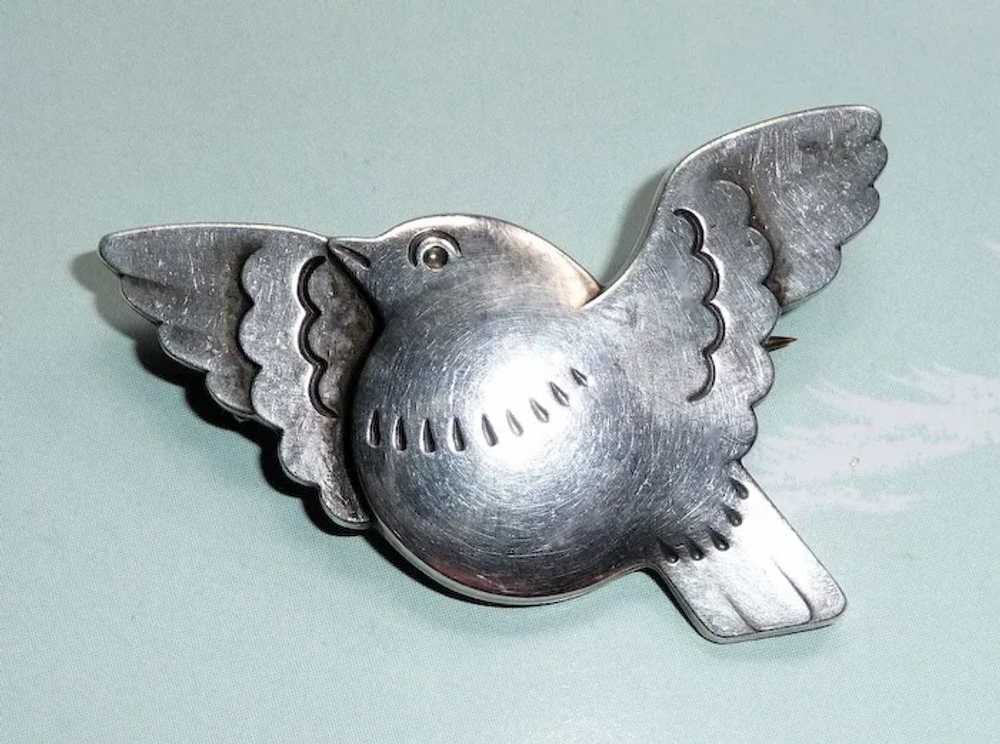 Georg Jensen Sterling Dove in Flight Bird Pin - image 3