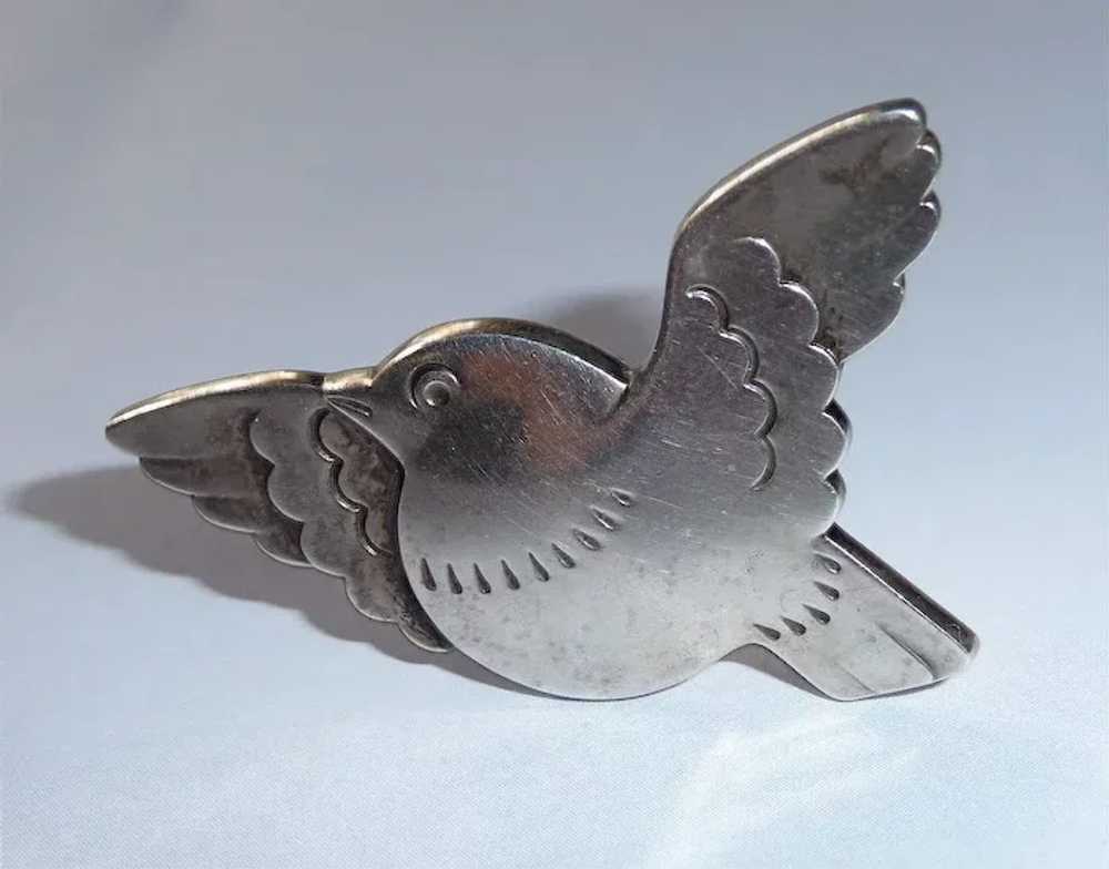 Georg Jensen Sterling Dove in Flight Bird Pin - image 4