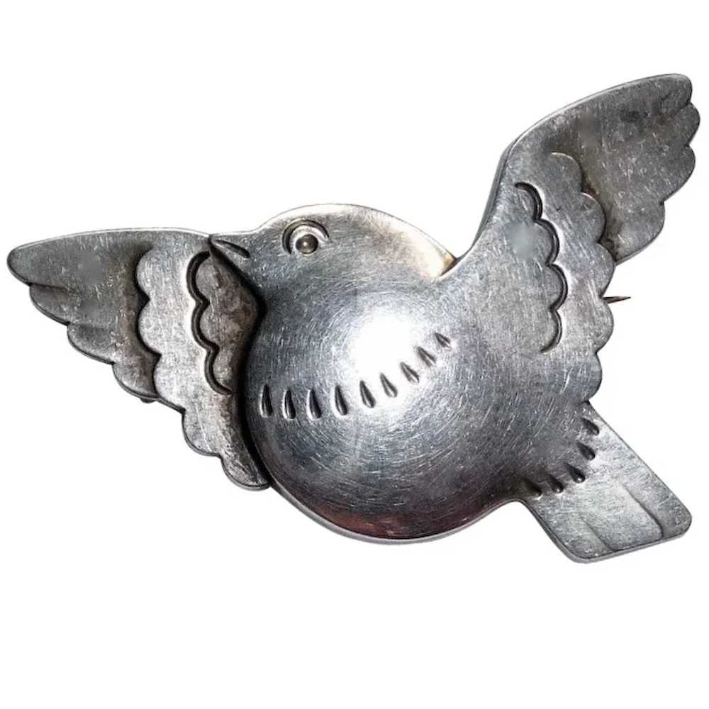 Georg Jensen Sterling Dove in Flight Bird Pin - image 7