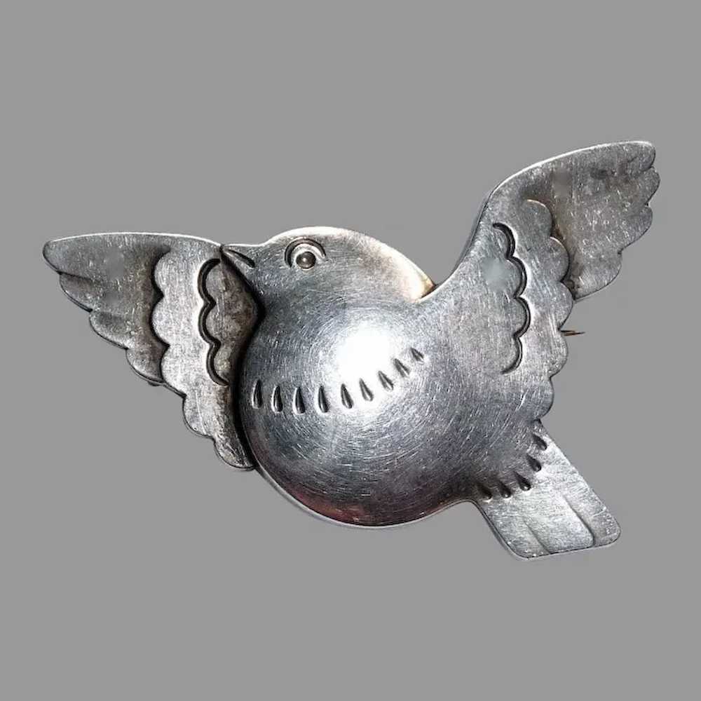 Georg Jensen Sterling Dove in Flight Bird Pin - image 8