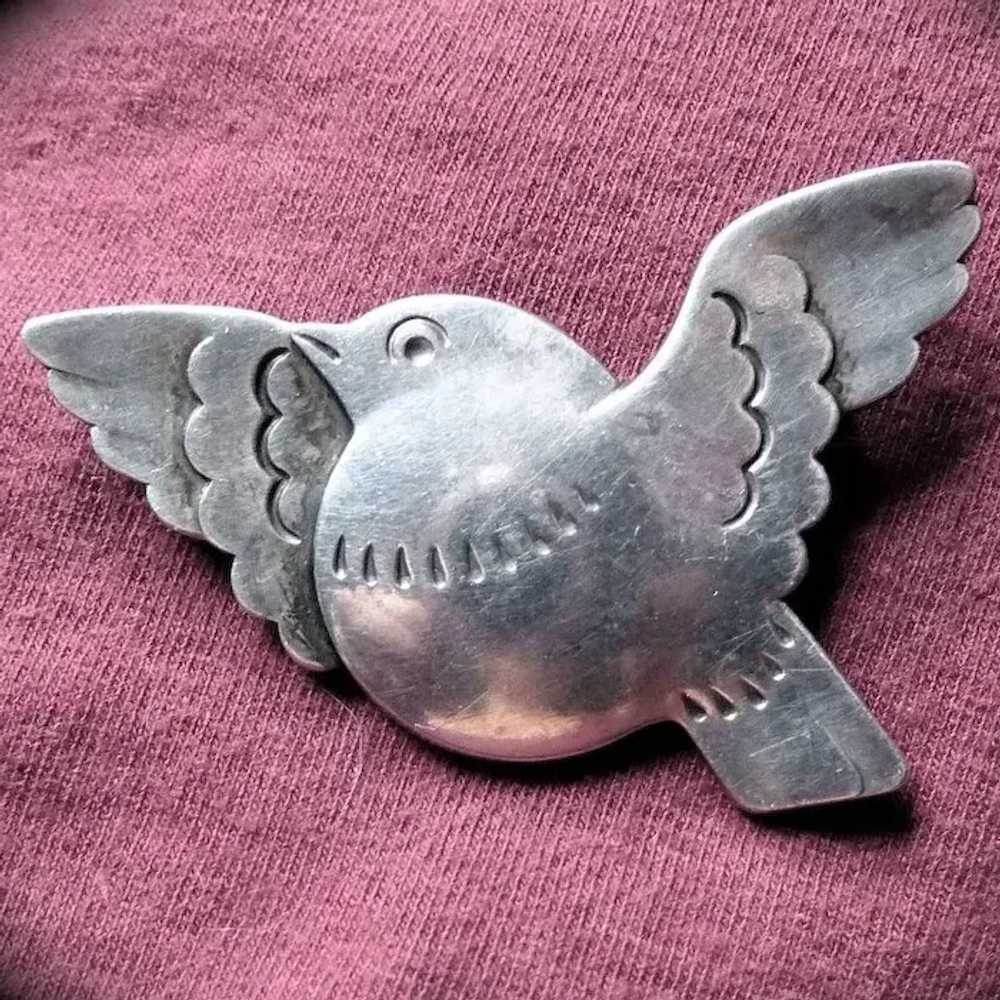 Georg Jensen Sterling Dove in Flight Bird Pin - image 9