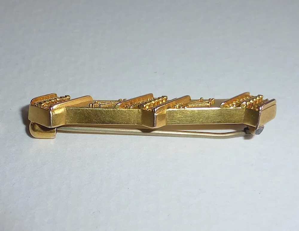 Antique 14k Etruscan Revival Bar Pin c1860 - image 6