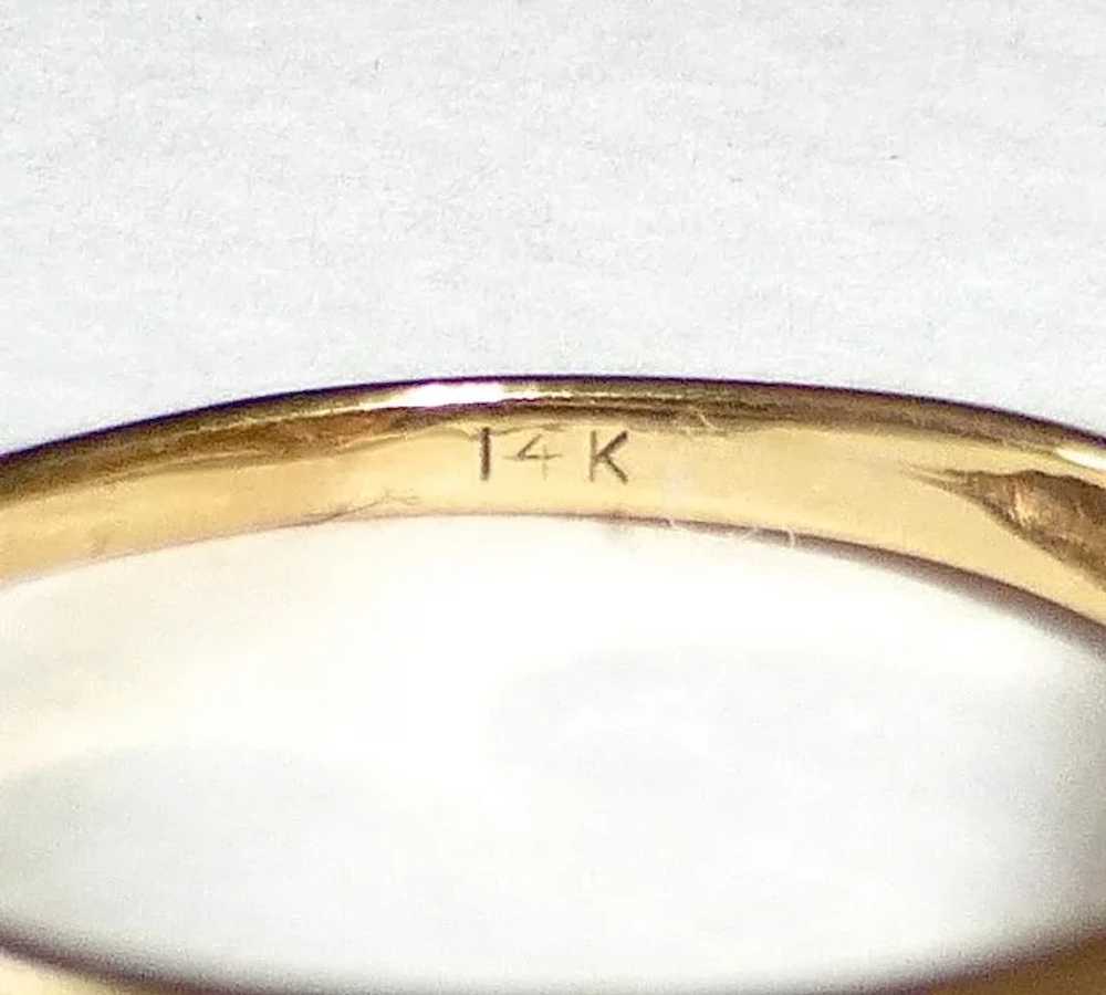 14k Mid-Century Modern Double Pearl Ring - image 7