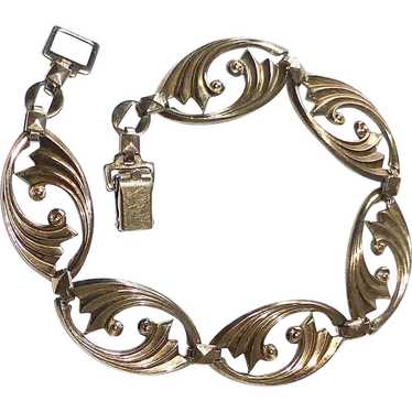 14k GF Over Sterling Art Deco Symmetalic Bracelet