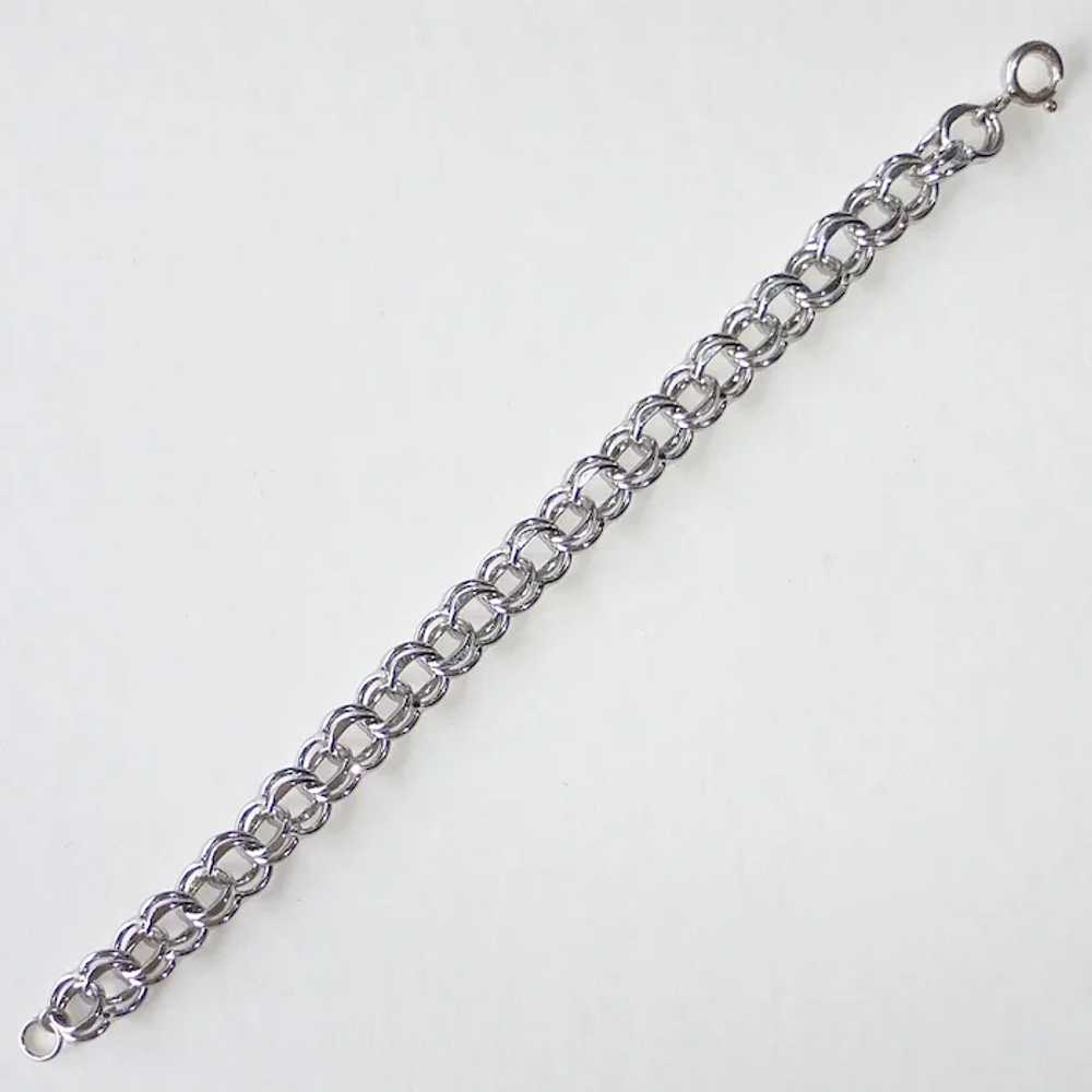 Sterling Silver Double Link Starter Charm Bracelet - image 3