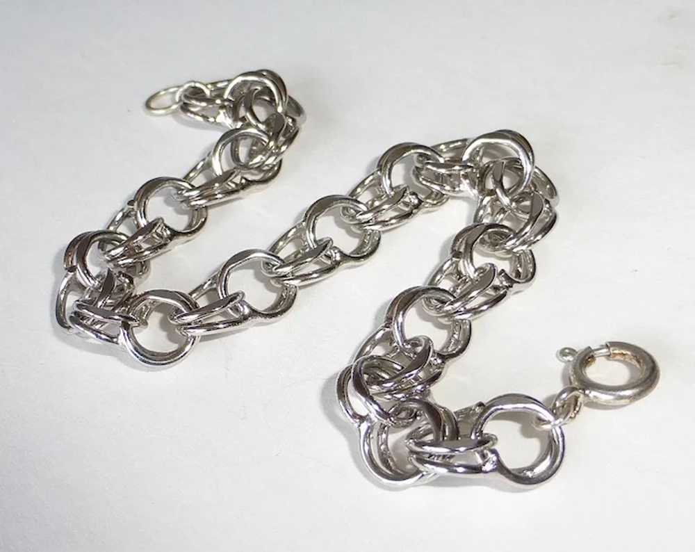 Sterling Silver Double Link Starter Charm Bracelet - image 5