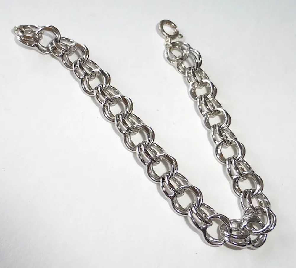 Sterling Silver Double Link Starter Charm Bracelet - image 6