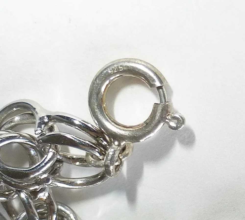 Sterling Silver Double Link Starter Charm Bracelet - image 7