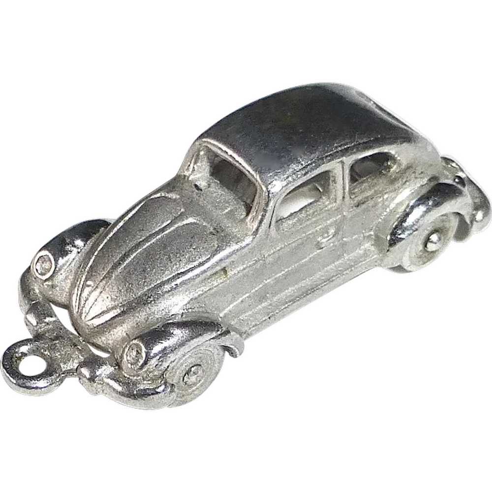 Sterling Silver Classic Sedan Car w Spinning Whee… - image 1