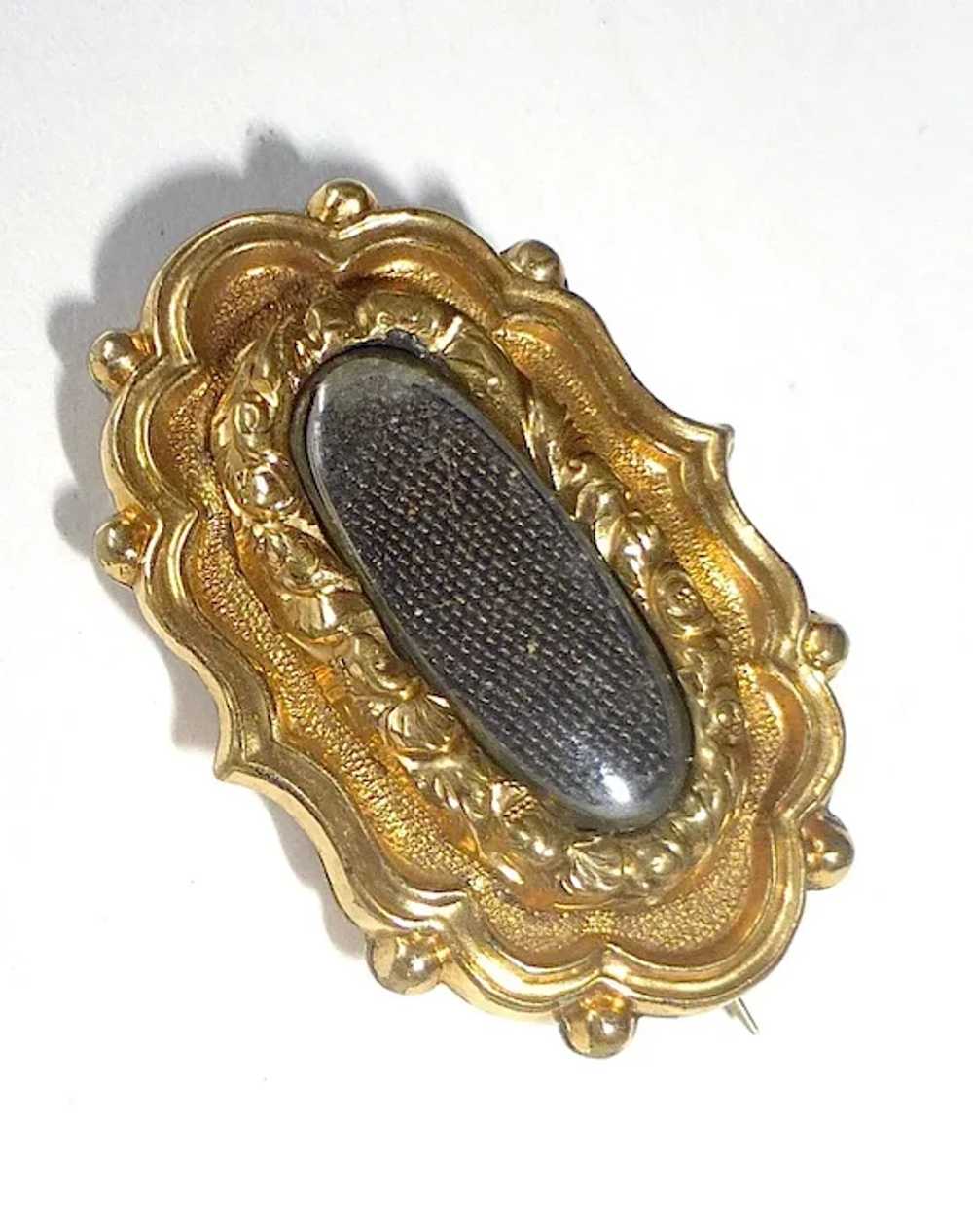 Antique Gold Filled Georgian Hair Mourning 'Lace'… - image 4