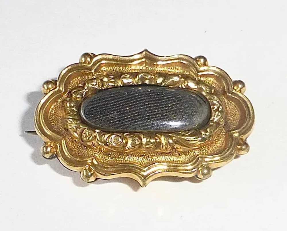 Antique Gold Filled Georgian Hair Mourning 'Lace'… - image 5