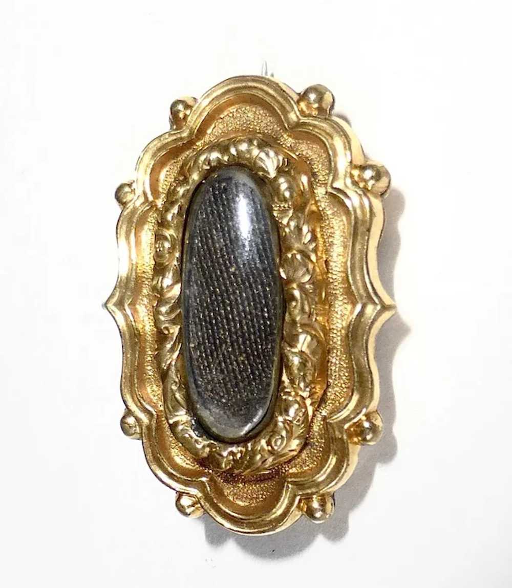 Antique Gold Filled Georgian Hair Mourning 'Lace'… - image 8