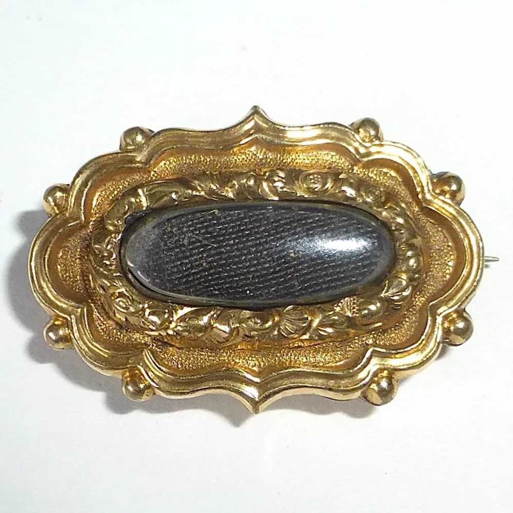 Antique Gold Filled Georgian Hair Mourning 'Lace'… - image 9