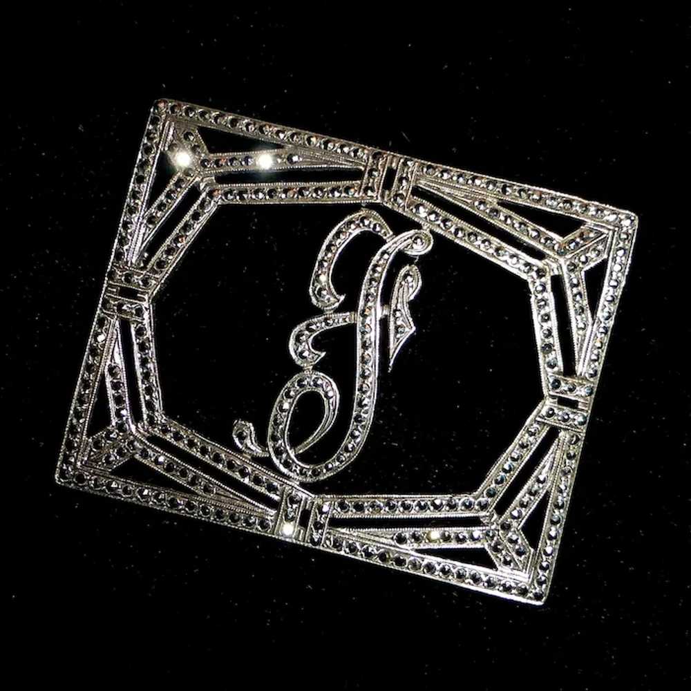 Sparkling Art Deco Sterling Silver & Marcasite In… - image 3